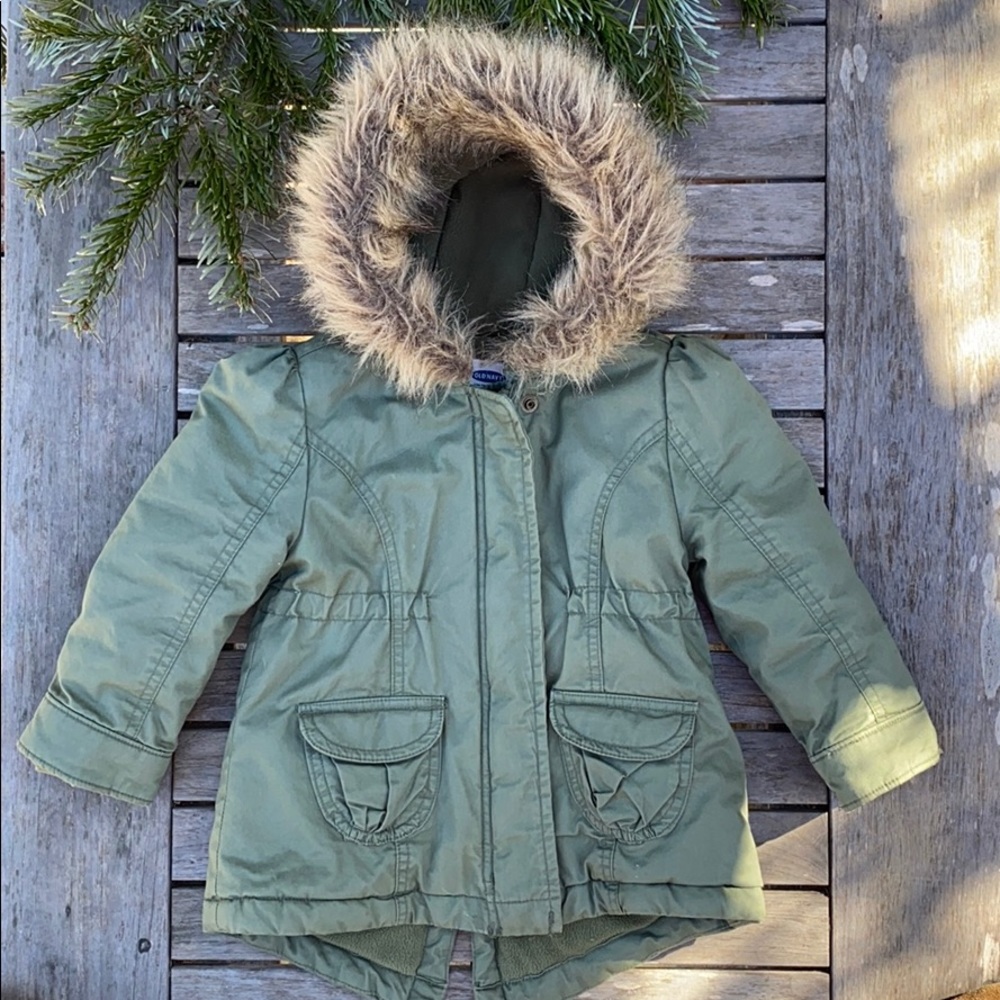Old Navy faux fur hooded coat